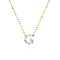 Large Diamond Initial Necklace