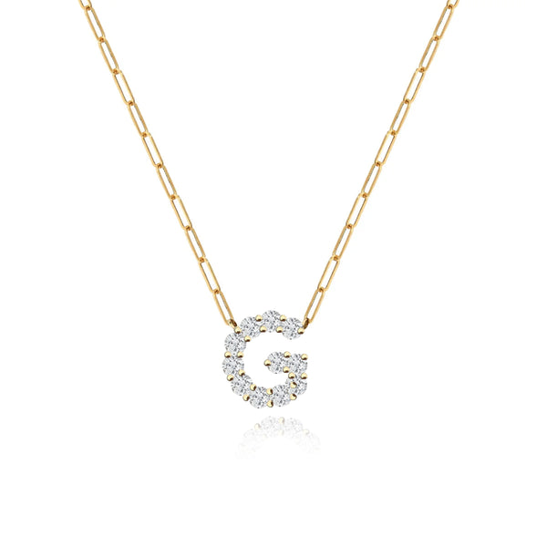 Large Diamond Initial Necklace