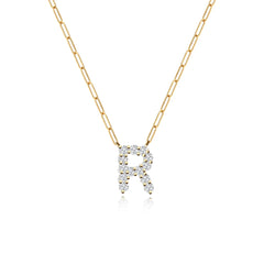 Large Diamond Initial Necklace