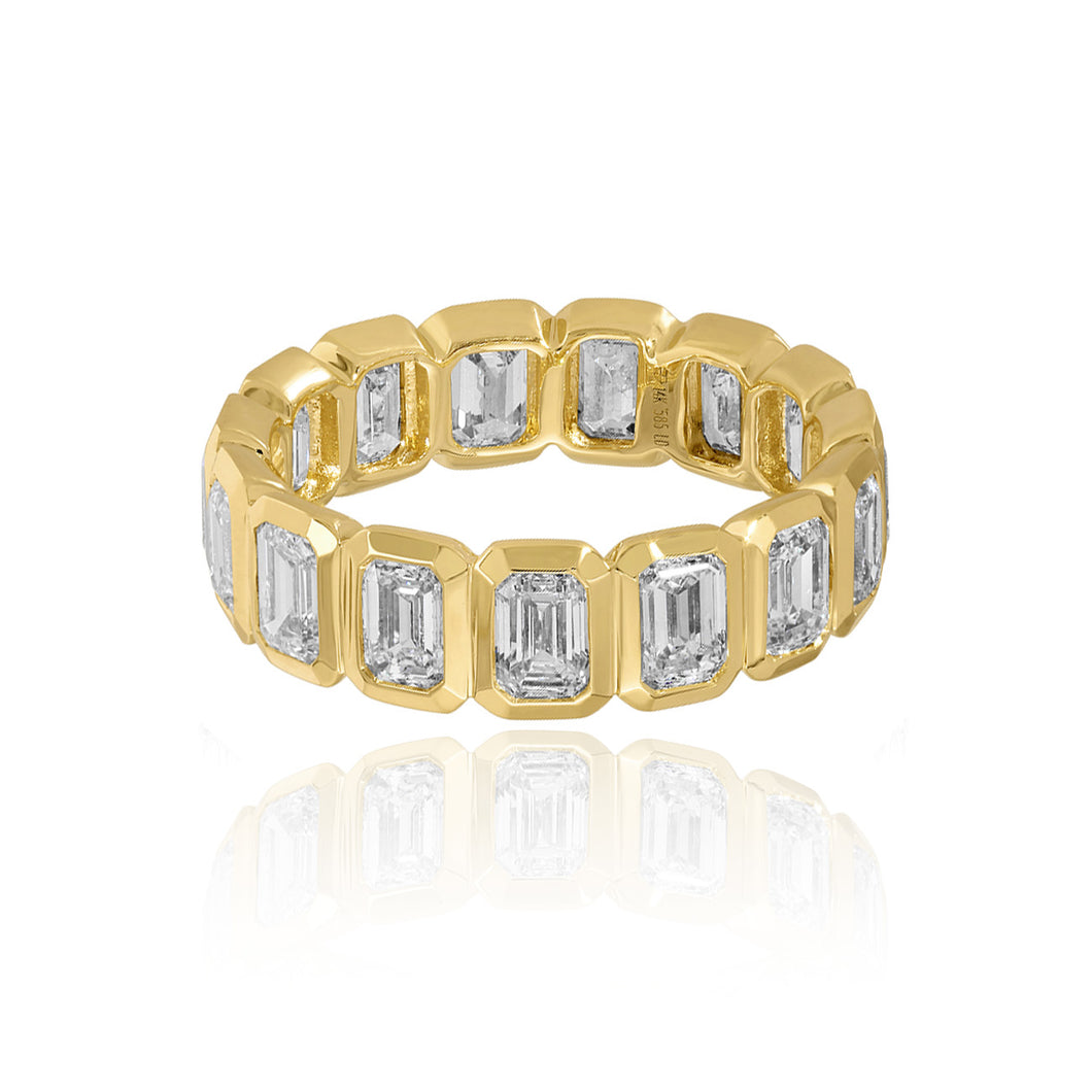 Emerald Bezel Diamond Lab Eternity Ring