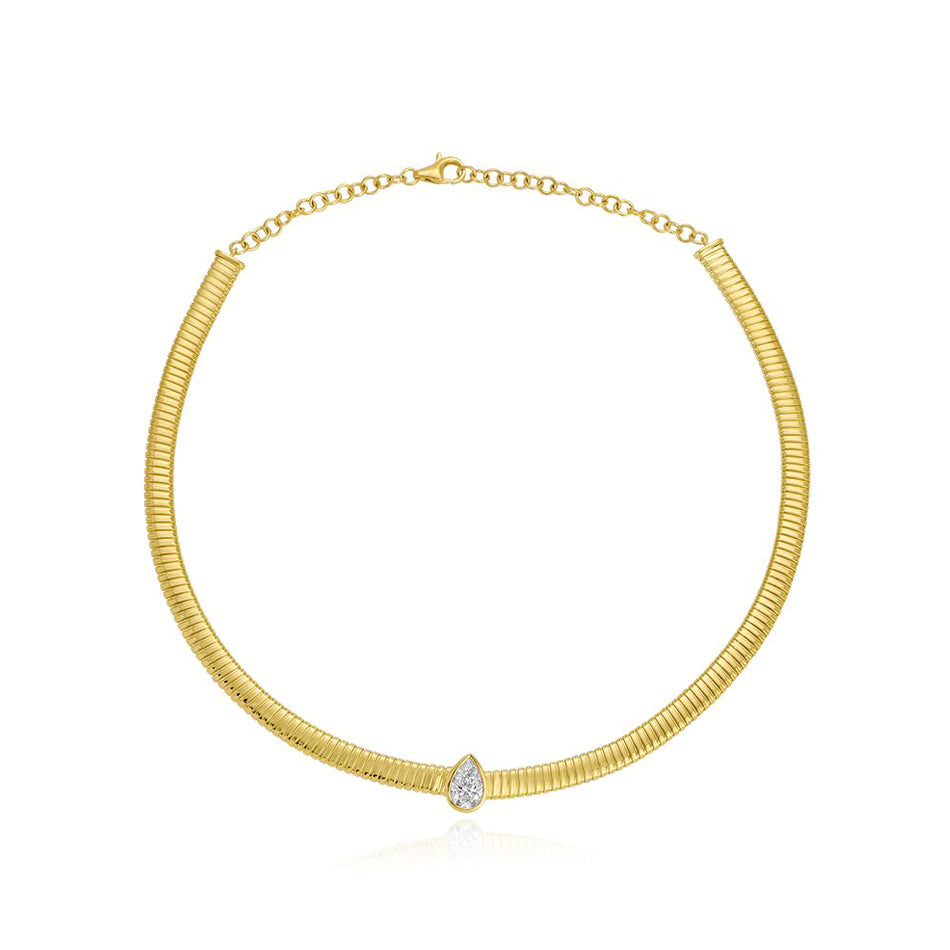 Lab Diamond Omega Chain Necklace