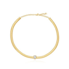 Lab Diamond Omega Chain Necklace