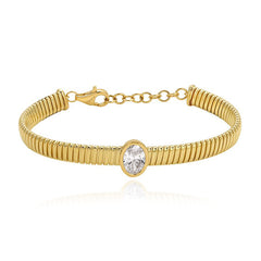 Lab Diamond Omega Chain Bracelet