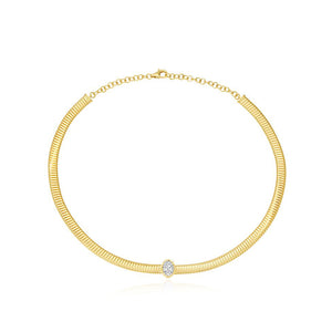 Lab Diamond Omega Chain Necklace
