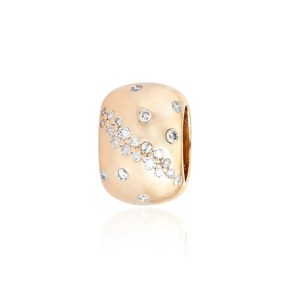 Scattered Diamonds Loop Gold Charm