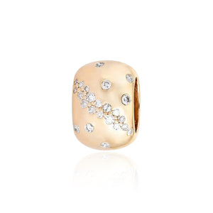 Scattered Diamonds Oval Gold Charm