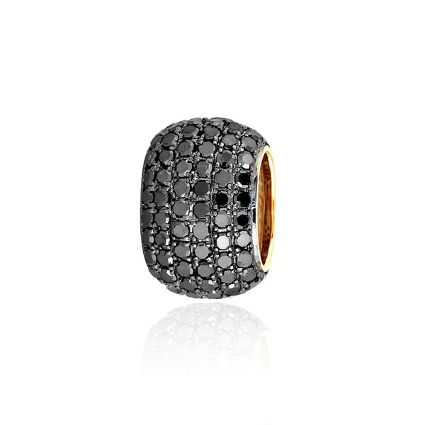 Pave Black Diamonds Oval Charm