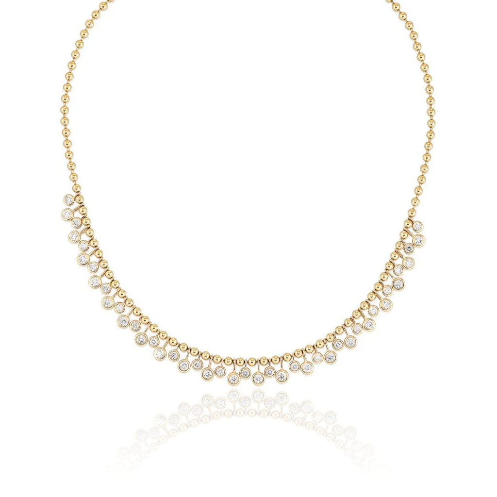 Dangling Bezel Diamond Ball Chain