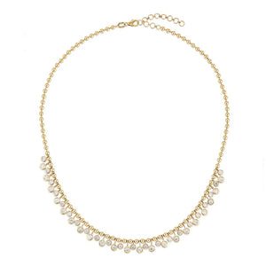 Dangling Bezel Diamond Ball Chain