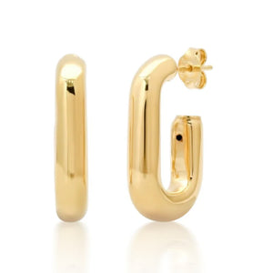 Open Oval Gold Earrings