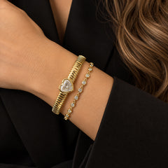 Lab Diamond Omega Chain Bracelet
