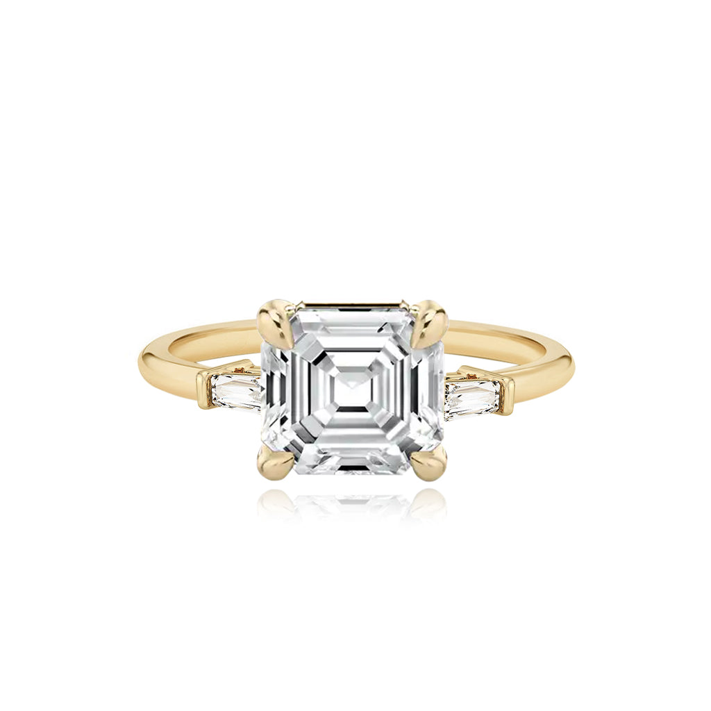 Large Baguette Diamond Shape Engagement Ring
