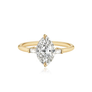 Large Baguette Diamond Shape Engagement Ring