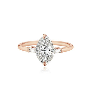 Large Baguette Diamond Shape Engagement Ring