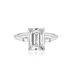Large Baguette Diamond Shape Engagement Ring