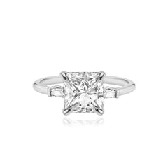 Large Baguette Diamond Shape Engagement Ring