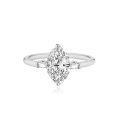 Large Baguette Diamond Shape Engagement Ring