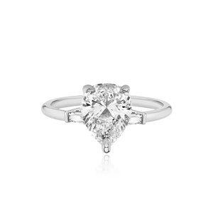 Large Baguette Diamond Shape Engagement Ring