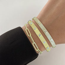 Load image into Gallery viewer, Large Baguette and Pave Bangle
