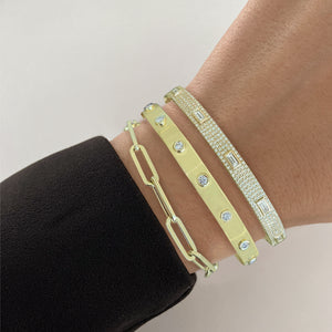 Large Baguette and Pave Bangle