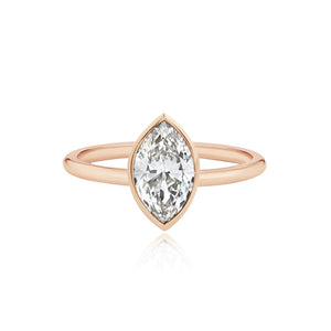 Large Bezel Diamond Shape Engagement Ring