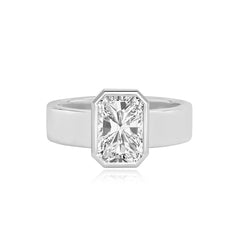 Diamond Bezel Shape Engagement Thick Gold Ring