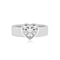 Diamond Bezel Shape Engagement Thick Gold Ring