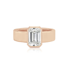 Load image into Gallery viewer, Diamond Bezel Shape Engagement Thick Gold Ring
