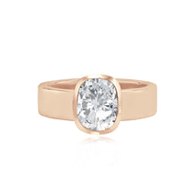 Load image into Gallery viewer, Diamond Bezel Shape Engagement Thick Gold Ring
