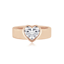 Load image into Gallery viewer, Diamond Bezel Shape Engagement Thick Gold Ring
