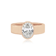 Load image into Gallery viewer, Diamond Bezel Shape Engagement Thick Gold Ring
