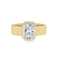 Diamond Bezel Shape Engagement Thick Gold Ring