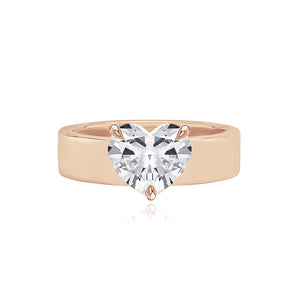 Diamond Engagement Thick Gold Band Ring
