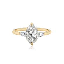 Load image into Gallery viewer, Diamond Gold Bullet Side Stones Engagement Ring
