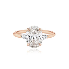 Load image into Gallery viewer, Large Diamond Gold Bullets Side Stones Engagement Ring
