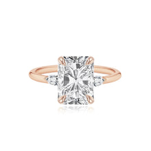 Load image into Gallery viewer, Large Diamond Gold Bullets Side Stones Engagement Ring
