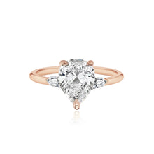 Load image into Gallery viewer, Diamond Gold Bullet Side Stones Engagement Ring
