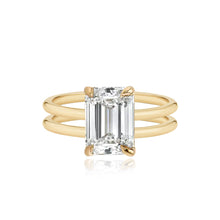 Load image into Gallery viewer, Large Diamond Double Gold Band Engagement Ring
