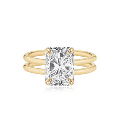 Diamond Double Gold Band Engagement Ring