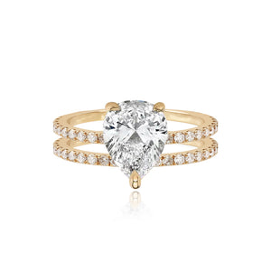 Double Pave Band Engagement Ring