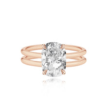 Load image into Gallery viewer, Diamond Double Gold Band Engagement Ring
