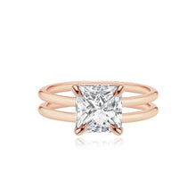 Load image into Gallery viewer, Large Diamond Double Gold Band Engagement Ring
