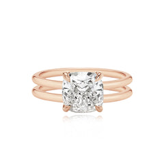 Diamond Double Gold Band Engagement Ring