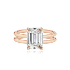 Diamond Double Gold Band Engagement Ring