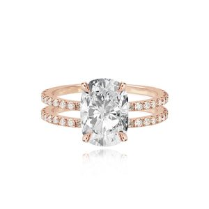 Diamond Double Pave Band Engagement Ring