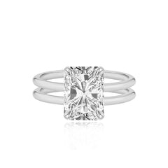 Diamond Double Gold Band Engagement Ring