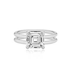 Diamond Double Gold Band Engagement Ring