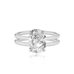 Diamond Double Gold Band Engagement Ring