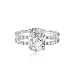 Diamond Double Pave Band Engagement Ring