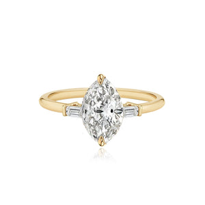 Diamond Gold Tapered Baguettes Engagement Ring